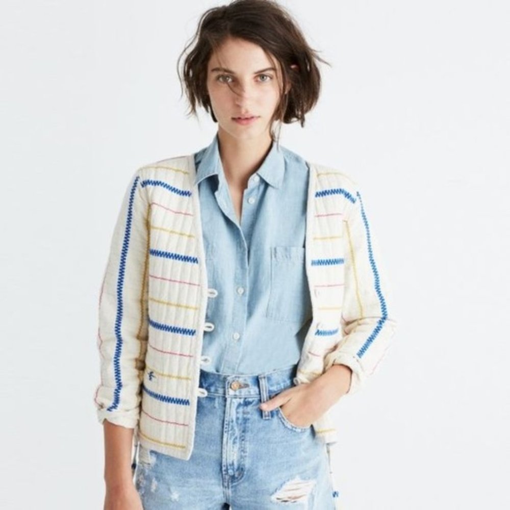 NWT Madewell Quilted Side Tie Jacket, Size S